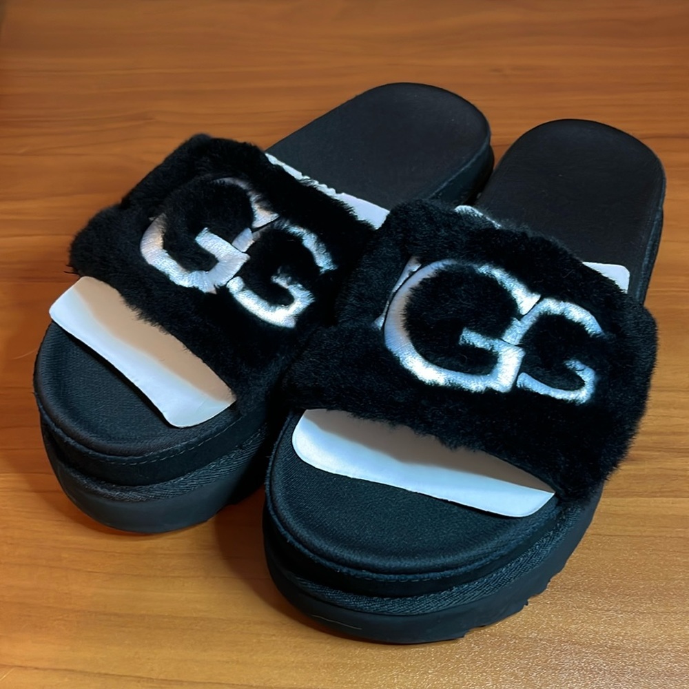 NIB UGG Laton Fur Slides